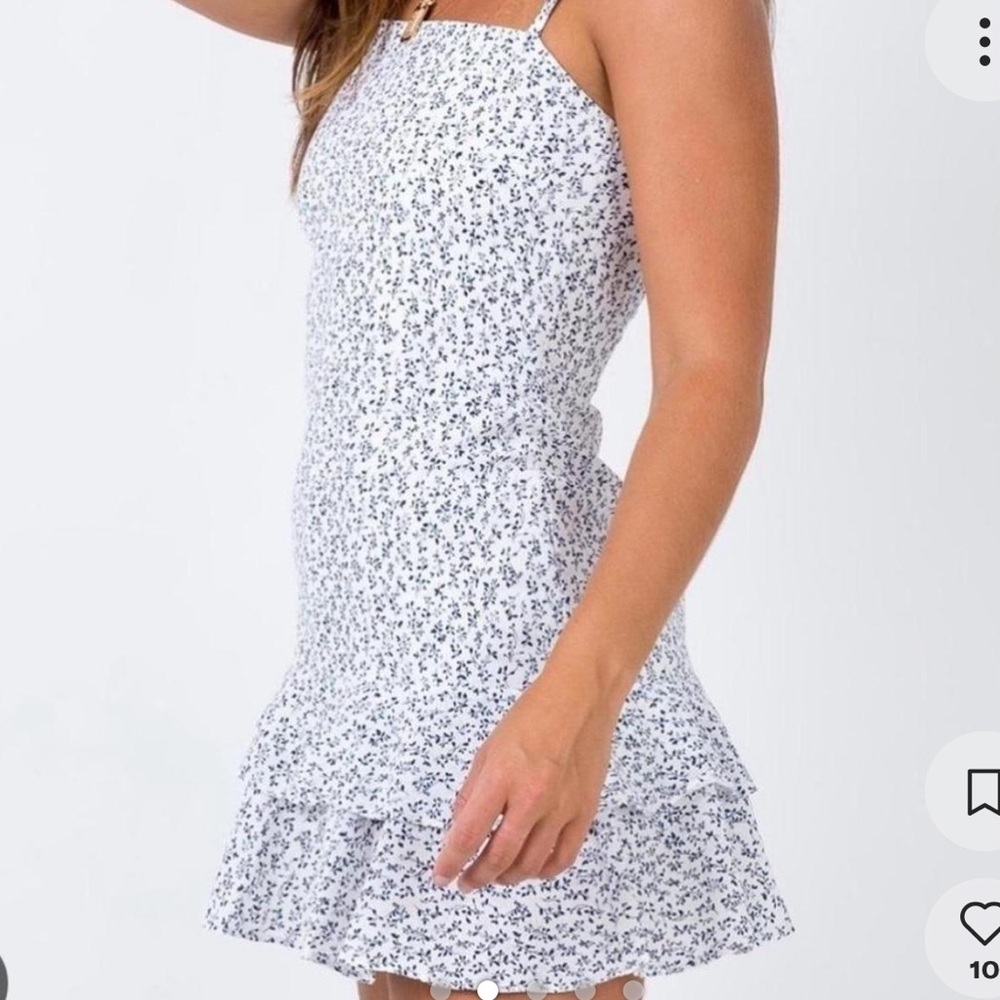 Blue and white floral princess Polly dress